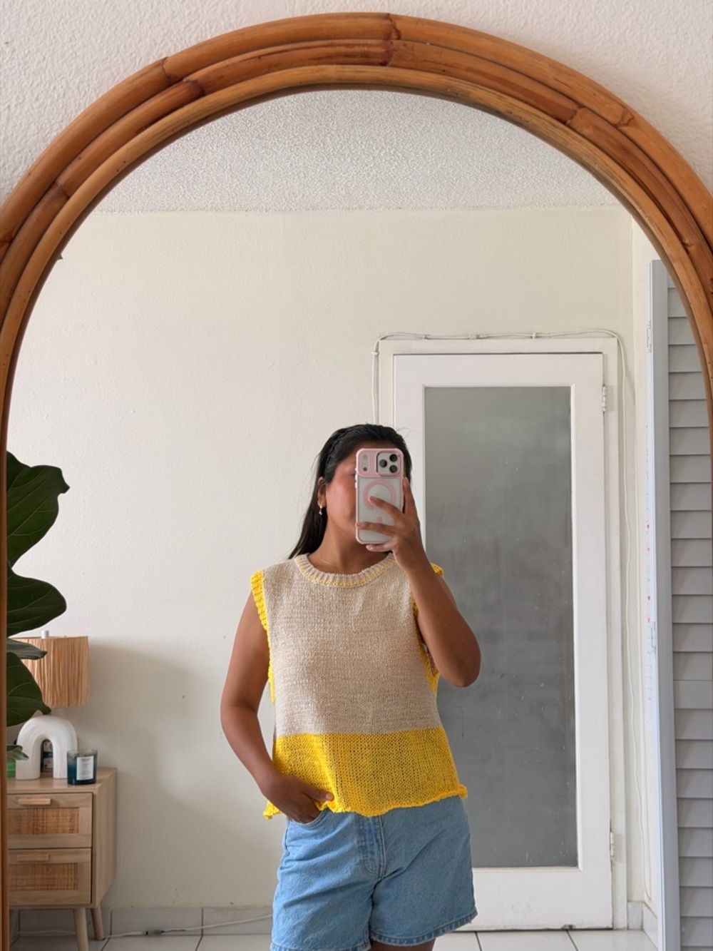 Zara Yellow and Cream Knit VEST - Picture 10 of 13